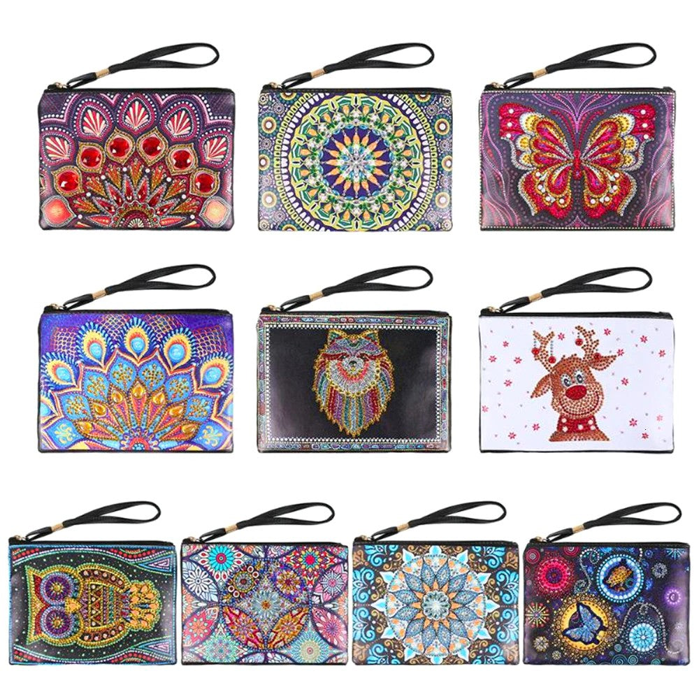 Shoulder handbag with diamond painting