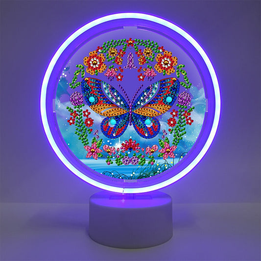 LED table lamp with diamond painting