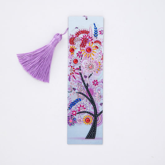 Bookmark pink tree for your books diamond painting
