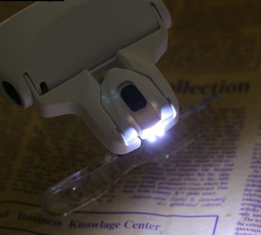 Glasses with 5 different magnifying glasses and light