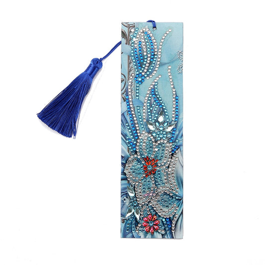Bookmark blue flower for your books diamond painting