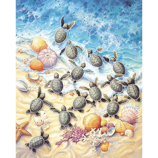 Schildkröten am Strand Diamond Painting Diamant Malerei-DiamondpaintingX.ch