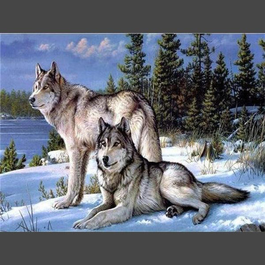 Wolf 5 Diamond Painting Diamant Malerei-DiamondpaintingX.ch